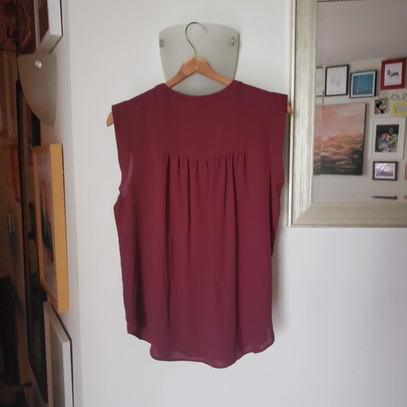 LOFT Oxblood Slinky Top. NWT! Beautifully draped! - Picture 5 of 5